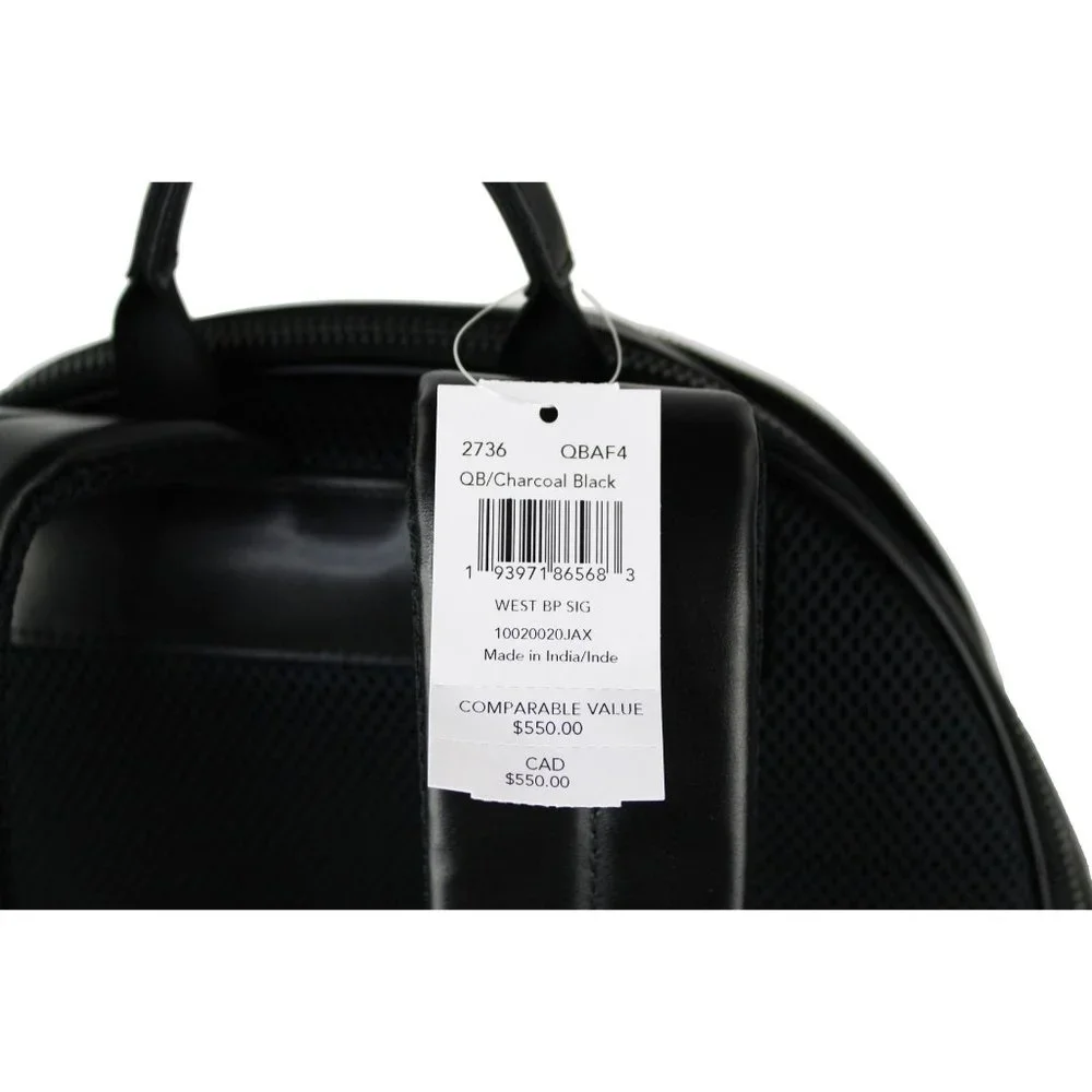NEW Coach Men's West Large Backpack Charcoal Black Signature Coated Canvas NWT - Picture 4 of 9